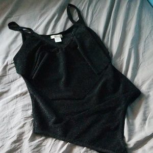 Marci 1X Strappy Black Sparkly Bodysuit
